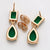 CR Charms Aretes Brillo Esmeralda, Alloy