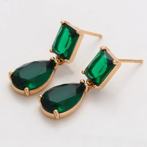 CR Charms Aretes Brillo Esmeralda, Alloy