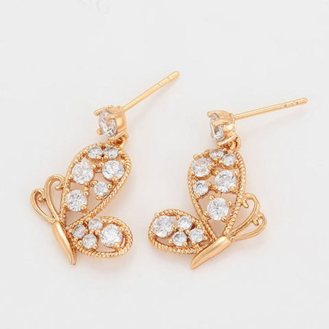 CR Charms Aretes Brillo de Mariposa, Alloy