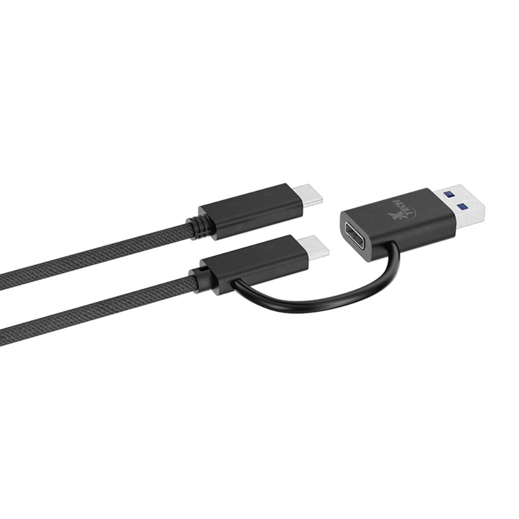 Xtech Cable Adaptador 2 en 1 USB-C a USB-C con Dongle USB-A 2.0, XTC-532