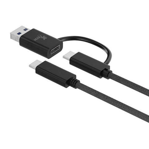 Xtech Cable Adaptador 2 en 1 USB-C a USB-C con Dongle USB-A 2.0, XTC-532