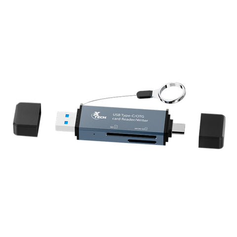 Xtech Lector de Tarjetas 2 en 1 USB-C a USB 3.0 OTG, XTC-580