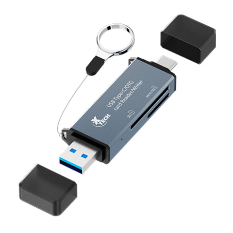 Xtech Lector de Tarjetas 2 en 1 USB-C a USB 3.0 OTG, XTC-580