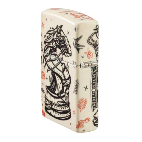 Zippo Encendedor Chess, Blanco