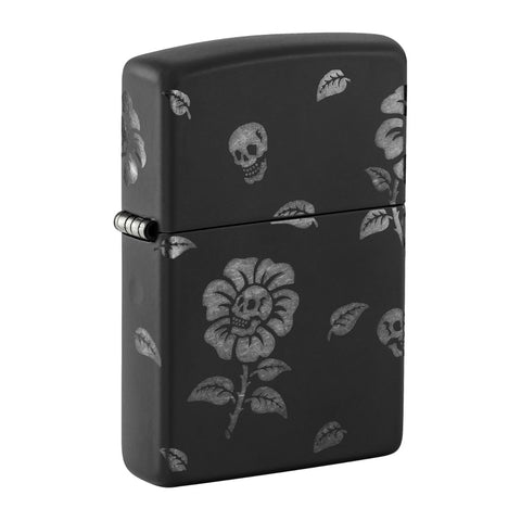 Zippo Encendedor Flower Skull, Negro