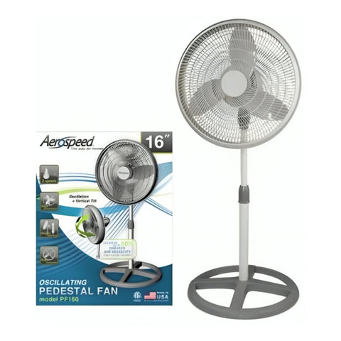 Aerospeed Ventilador de Pedestal 16" Gris (PF-160)