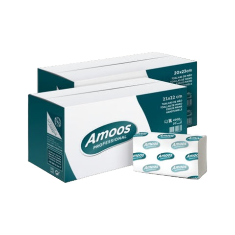 Amoos Toalla de Papel Interfoliada 21x25cm (N622500.0), Caja 20 Unidades