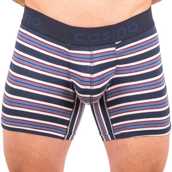 Casino Bóxer Cassis con Estampado Azul, para Hombre