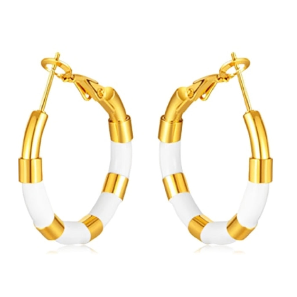 CR Charms Aretes Aros Luminosidad, Acero