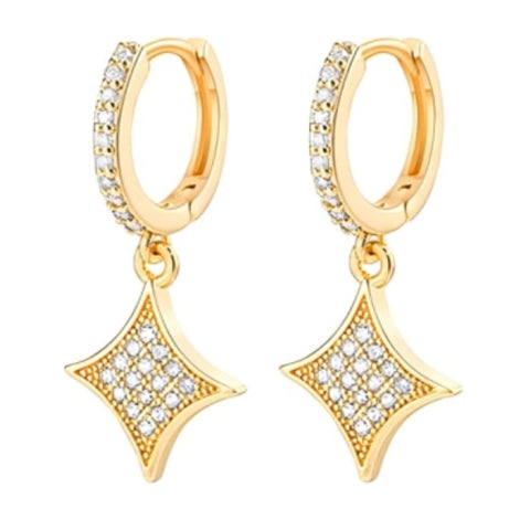 CR Charms Aretes Destellos Elegantes, Acero