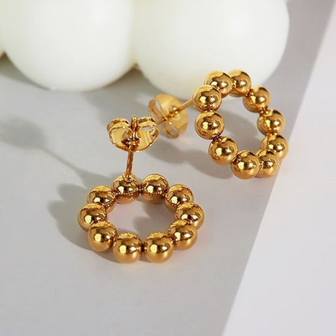 CR Charms Aretes Dorado Sutil, Acero