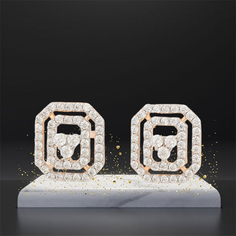 CR Charms Aretes Elegancia Geométrica, Alloy