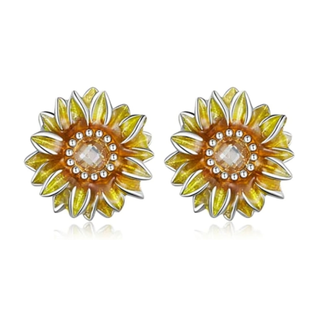 CR Charms Aretes Girasoles Deslumbrantes