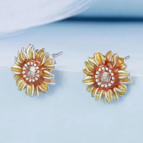 CR Charms Aretes Girasoles Deslumbrantes