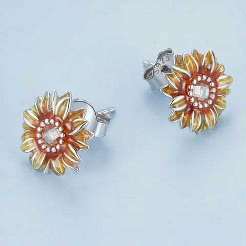 CR Charms Aretes Girasoles Deslumbrantes