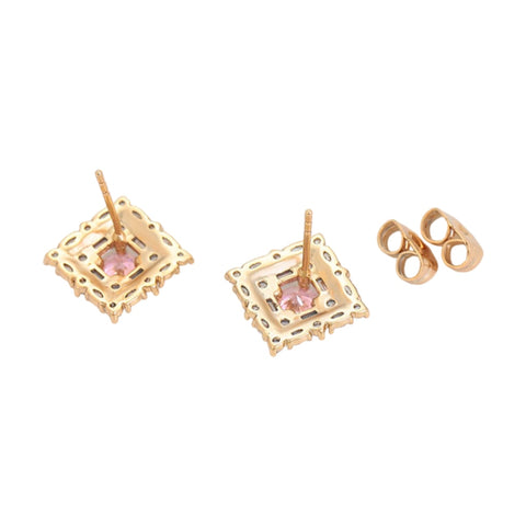 CR Charms Aretes Suspiros en Rosa, Alloy