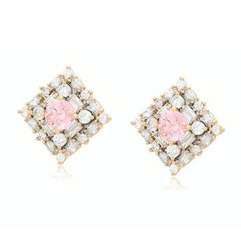 CR Charms Aretes Suspiros en Rosa, Alloy