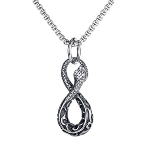 CR Charms Collar Serpiente Infinito, Acero