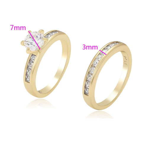 CR Charms Duo Anillos Compromiso y Matrimonio, Alloy