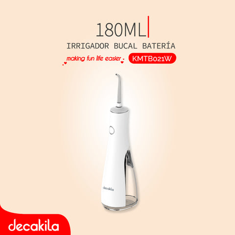 Decakila Irrigador Oral Inalambrico 180ml, KMTB021W