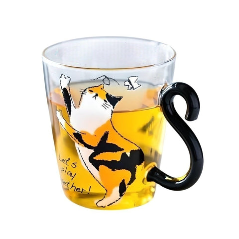 Miomu Taza de Vidrio, Cola de Gato