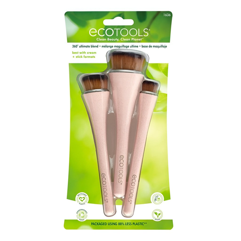 Ecotools Set de Brochas para Maquillaje Multiuso 360, 3 Piezas