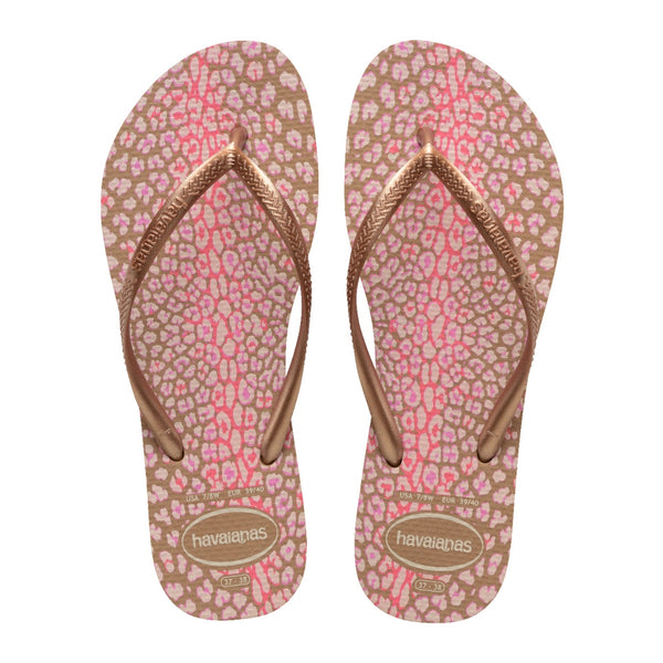 Havaianas Sandalias Slim Animals Rosa Gold Metálico, para Mujer