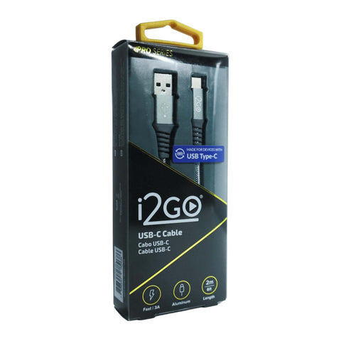 i2GO Cable USB-C a USB-A Trenzado, 2 Metros