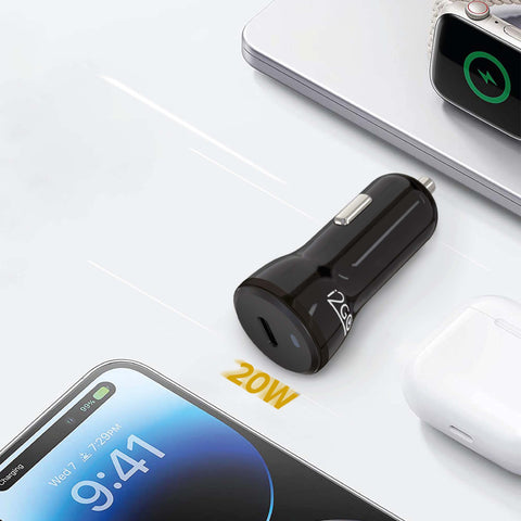 i2GO Cargador Rápido USB-C para Carro 20W, PROCAR198