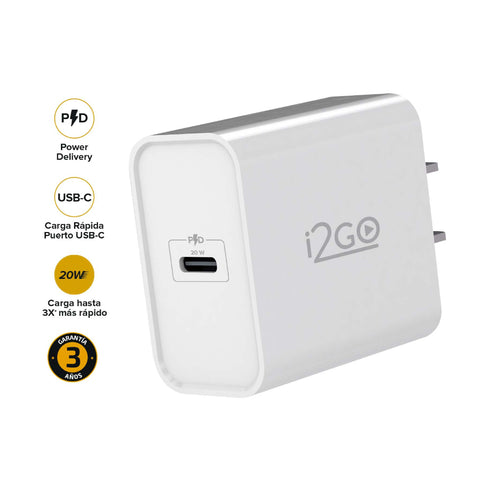 i2GO Cargador Rápido de Pared Tipo C 20W, PROWAL033