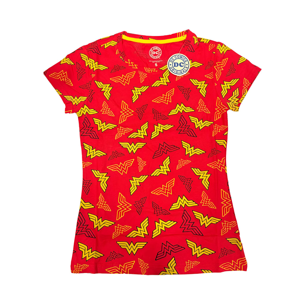 Miomu Blusa para Mujer DC Comics Wonder Woman, Rojo