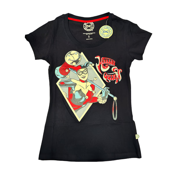 Miomu Blusa para Mujer DC Comics Harley Queen, Negro