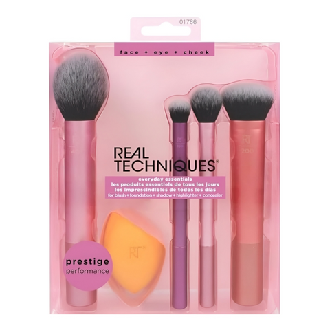 Real Techniques Set de Brochas para Maquillaje Multiuso E Verdal Essentials