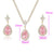 CR Charms Set Collar y Aretes Encanto Rosa Real, Alloy