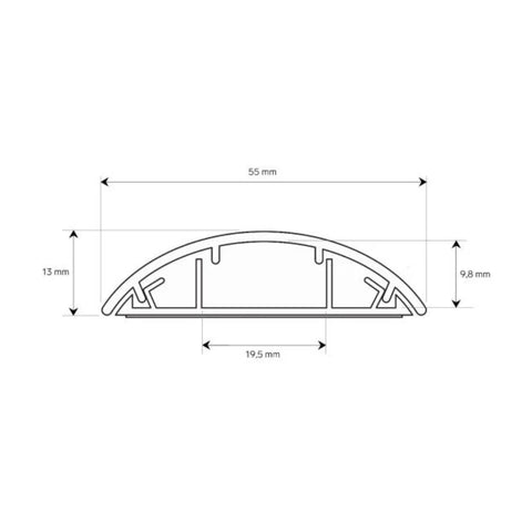 Steren Canaleta de Aluminio con Adhesivo de 50x13mm 1m, 370-600