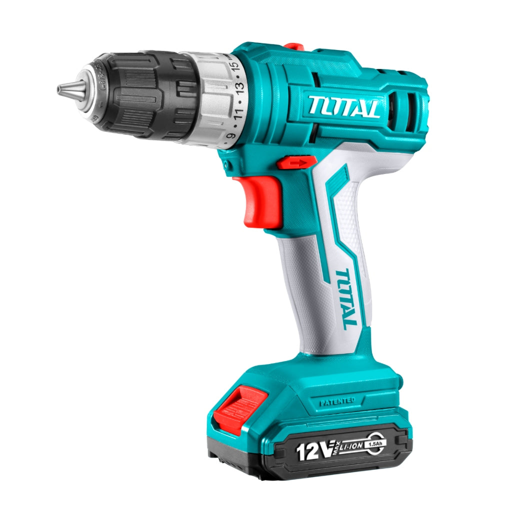 Total Set Taladro Inalámbrico Recargable 12V 3/8 UTDLI1222, 5 Piezas