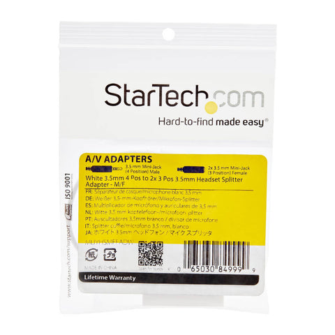 StarTech Adaptador de Audífonos con Micrófono Mini-Jack 3,5mm