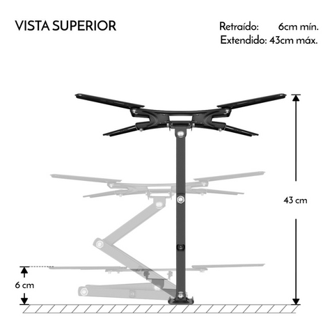 Steren Soporte para Pantalla de 13" a 50", ultradelgado y con brazo articulado