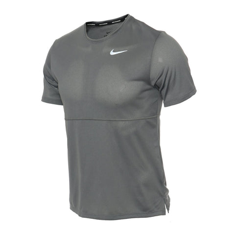 Nike Camiseta Breathe Run Gris Oscuro, para Hombre