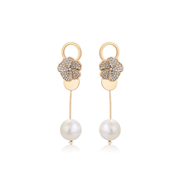 CR Charms Aretes Elegancia Floral, Alloy