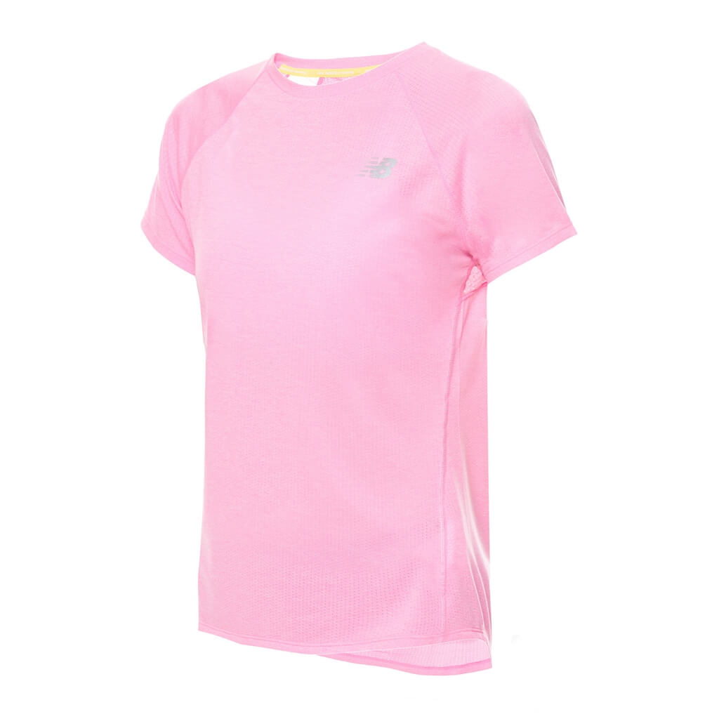 New Balance Camiseta Impact Run Rosa, para Mujer