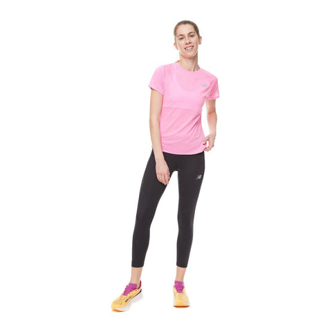 New Balance Camiseta Impact Run Rosa, para Mujer