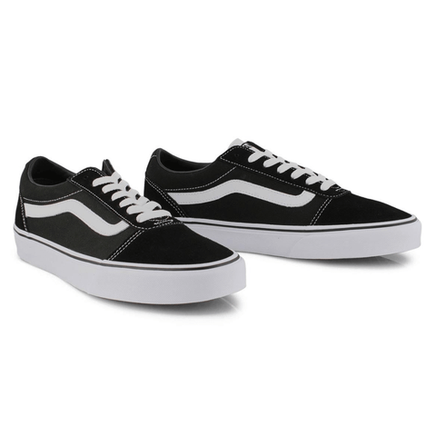 Vans Tenis Ward Suede Canvas Negro con Blanco, para Hombre