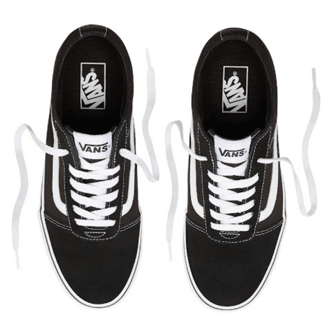 Vans Tenis Ward Suede Canvas Negro con Blanco, para Hombre