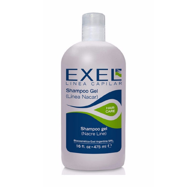 Exel Capilar Champu Gel para Cabello Normal y Seco Linea Nacar con Keratina, 475ml