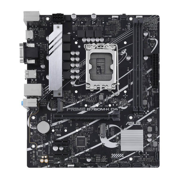 Asus Tarjeta Madre Intel B760 LGA 1700 mATX con PCIe 4.0, PRIME B760M-K D4