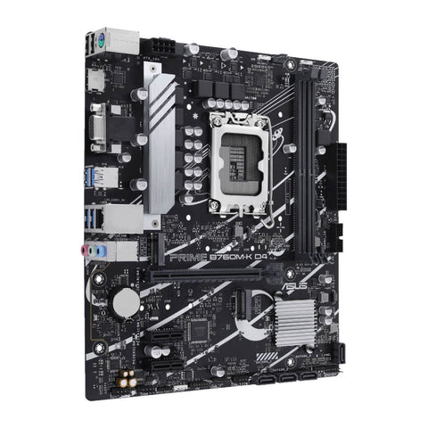 Asus Tarjeta Madre Intel B760 LGA 1700 mATX con PCIe 4.0, PRIME B760M-K D4