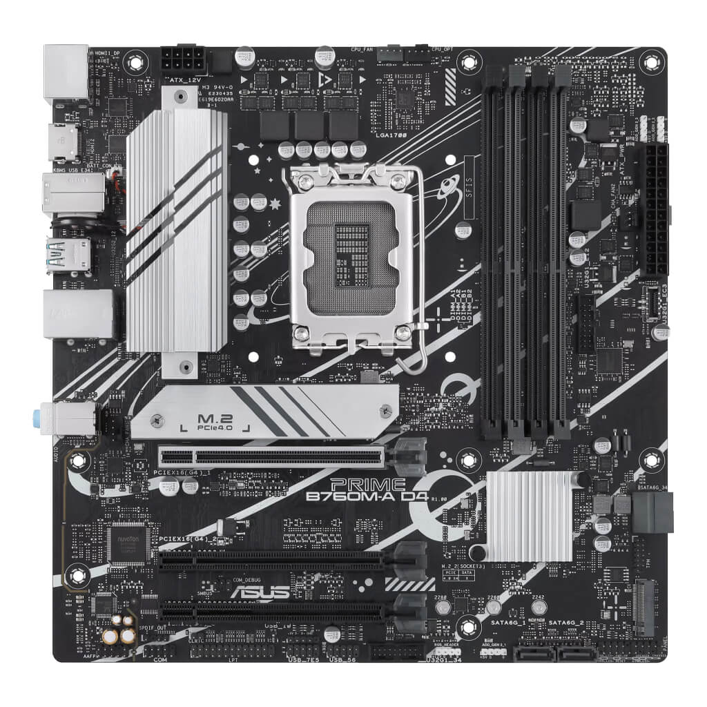 Asus Tarjeta Madre Intel B760 LGA 1700 mATX, PCIe 4.0, PRIME B760M-A D4