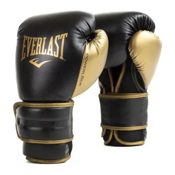 Everlast Guantes para Boxeo Powerlock 2R, Negro/Dorado