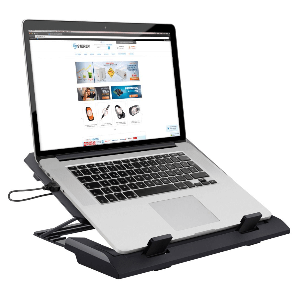 Steren Base Ventiladora Ajustable para  Laptop, COM-098